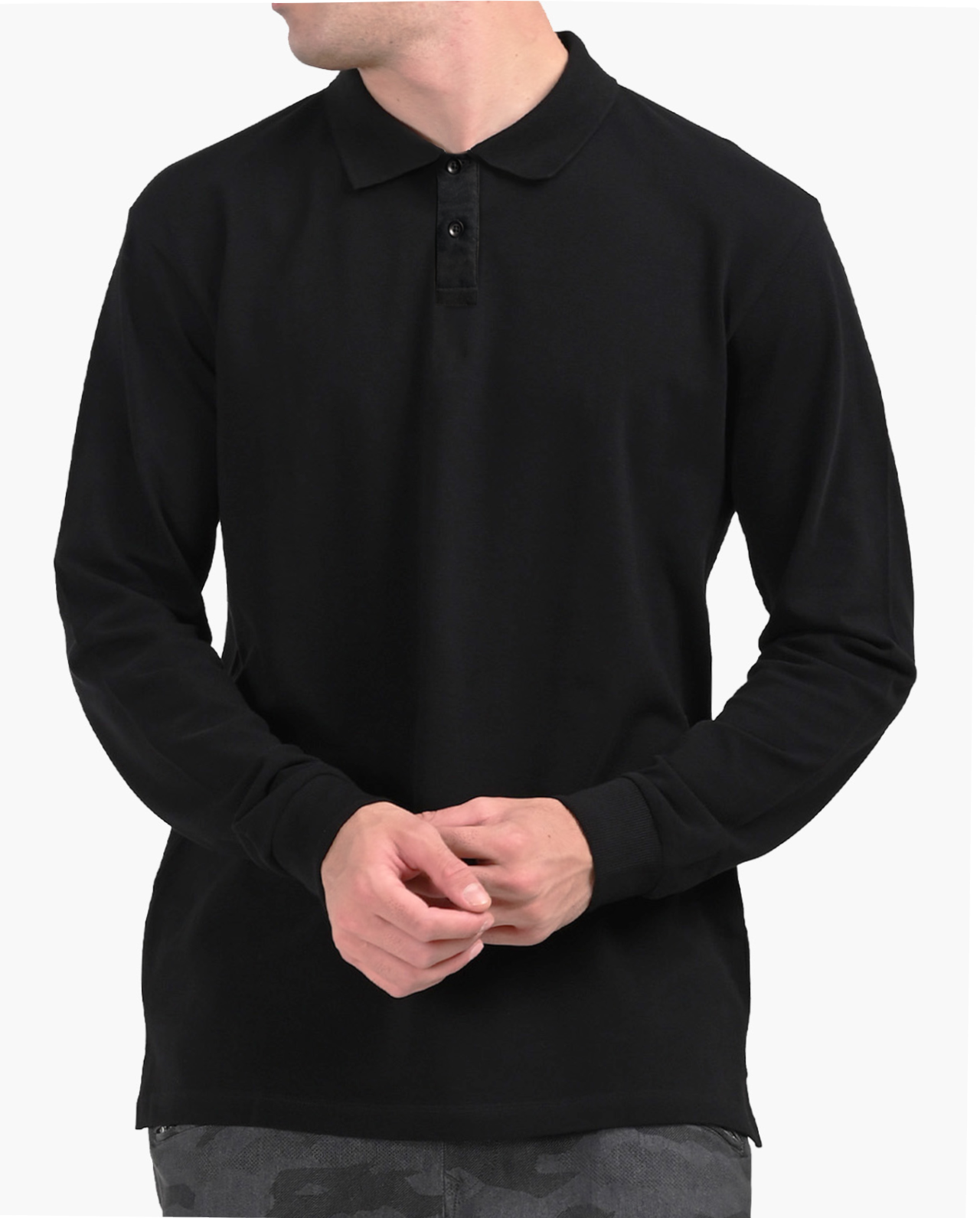 Black Flagship Full Sleeve Polo T-Shirt