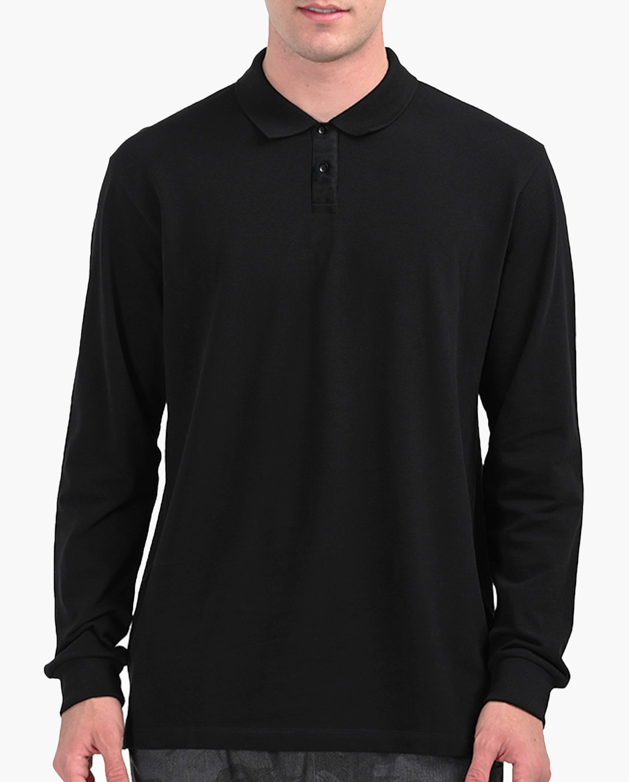 Black Flagship Full Sleeve Polo T-Shirt
