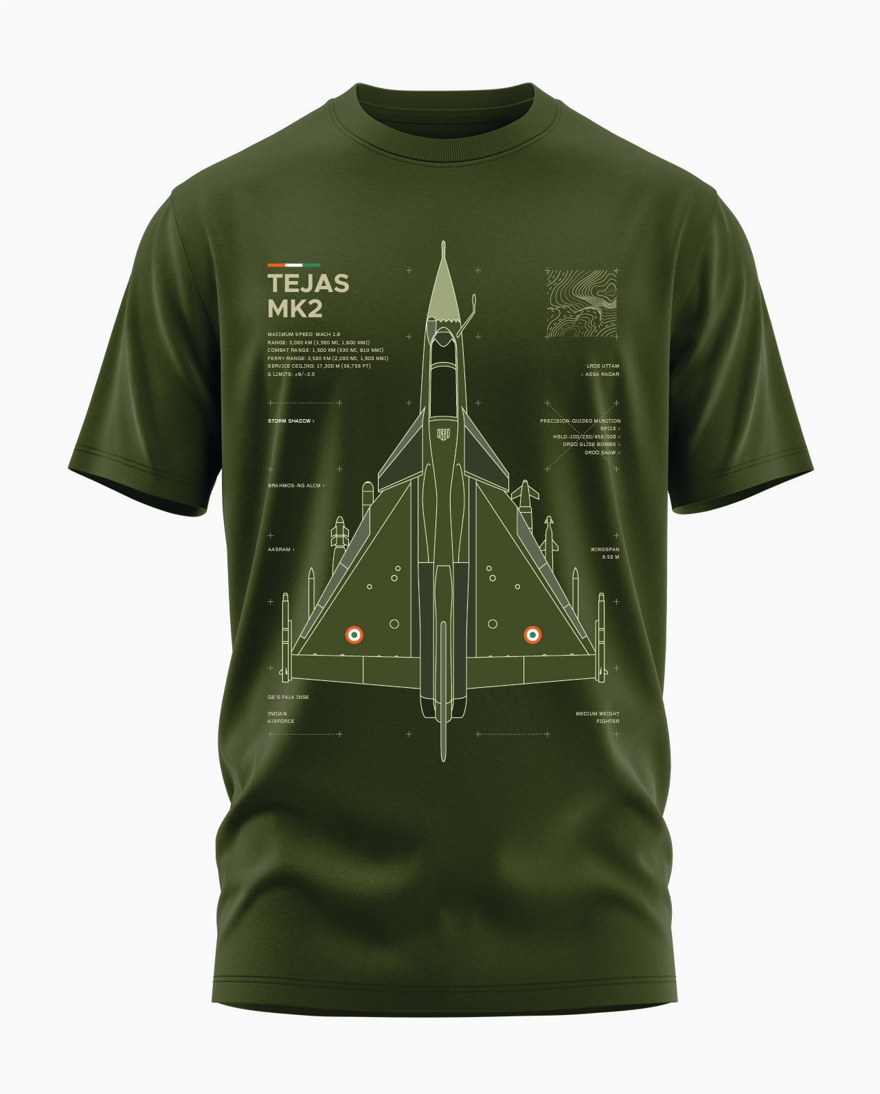 Deployed Tejas MK2 Force Signature LuxeSoft Cotton T-Shirt