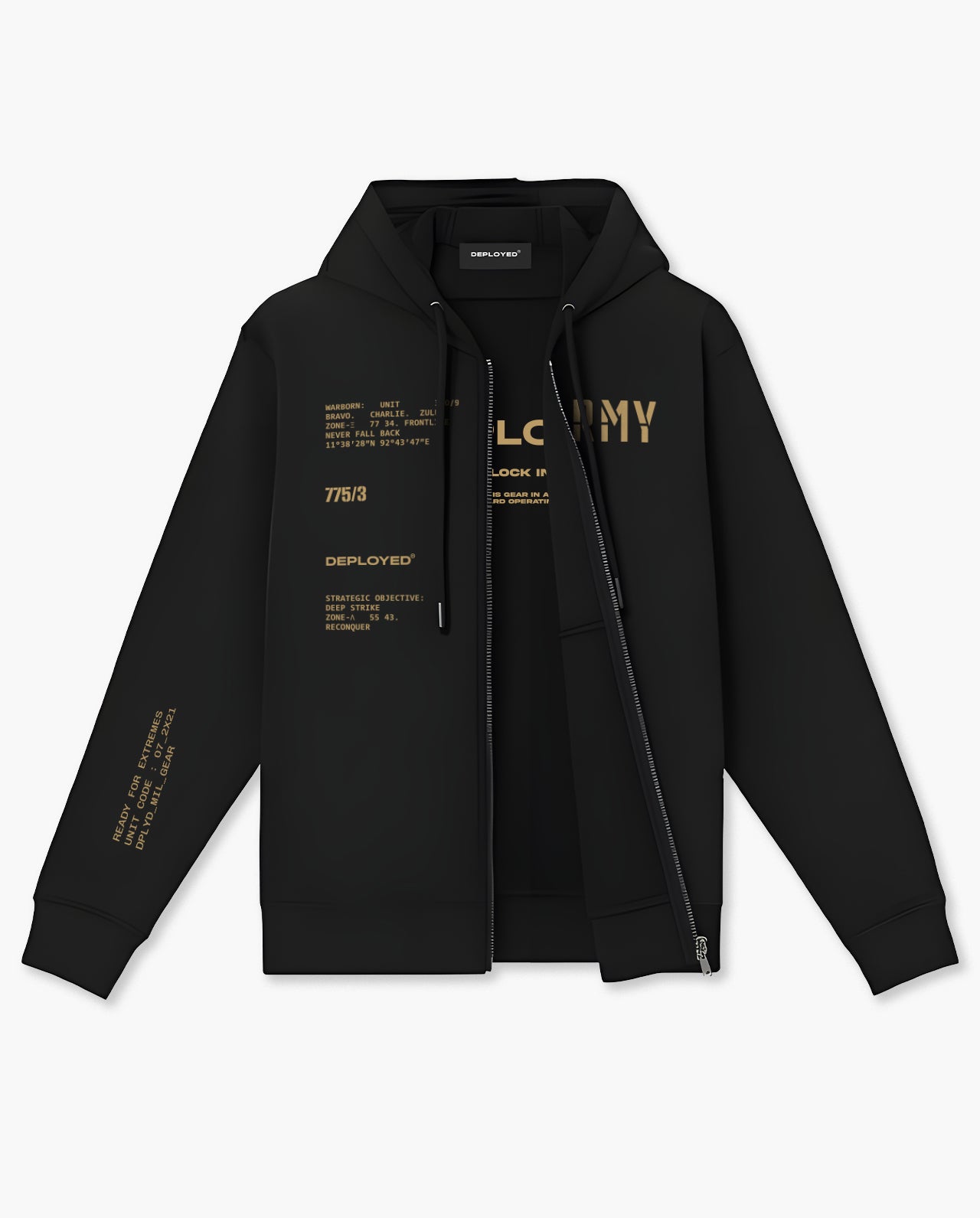Army Unit Zipper Hoodie