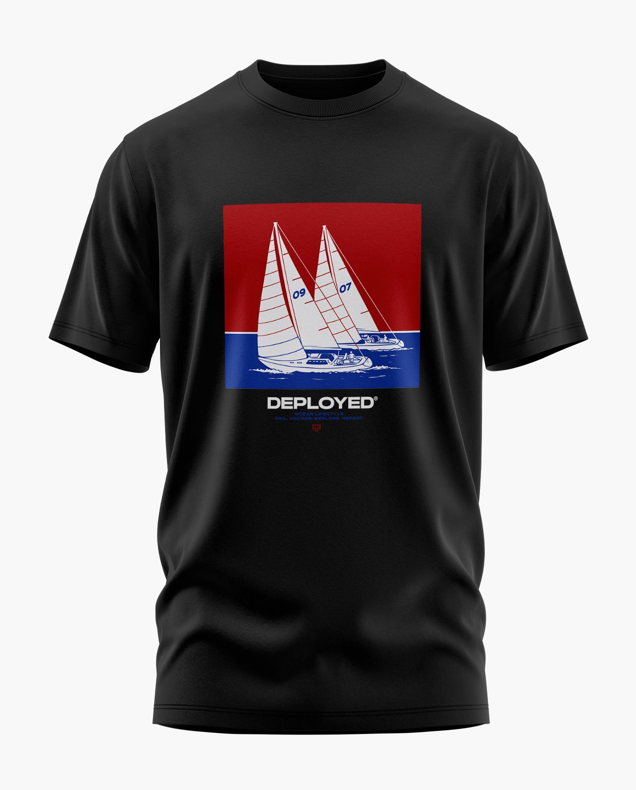 SAIL SPORT Signature LuxeSoft Cotton T-Shirt - Black