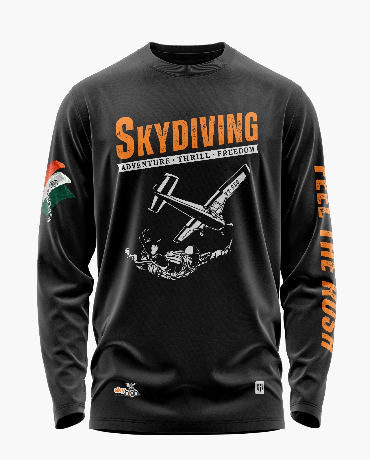 Skydiving Spirit Signature Luxesoft Cotton Full Sleeve T-Shirt