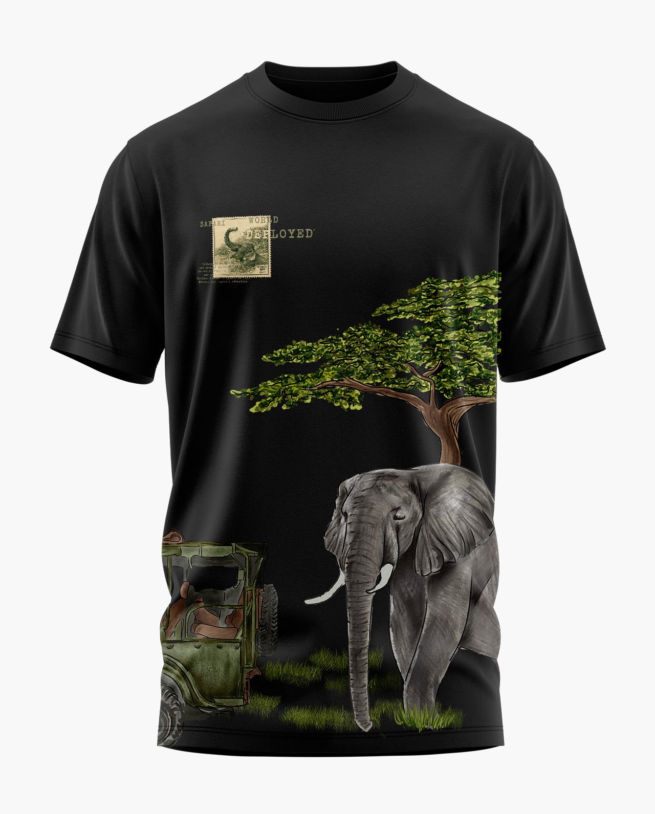 GREAT ELEPHANT SAFARI Signature LuxeSoft Cotton T-Shirt - Black