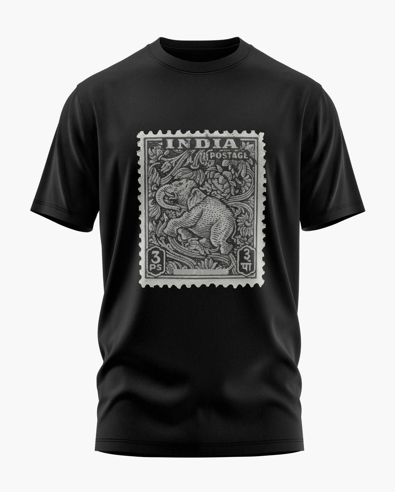 Elephant Postal Stamp Signature LuxeSoft Cotton T-Shirt