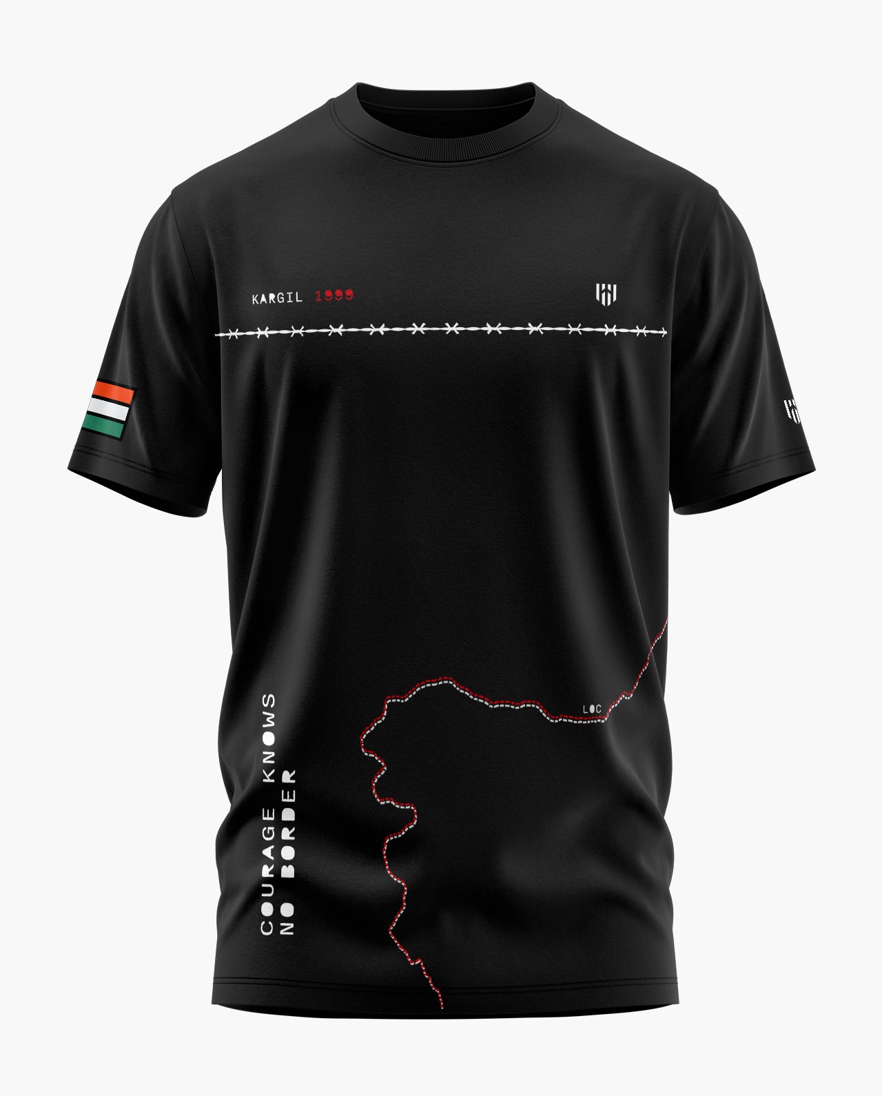 COURAGE KNOWS NO BORDERS Signature LuxeSoft Cotton T-Shirt