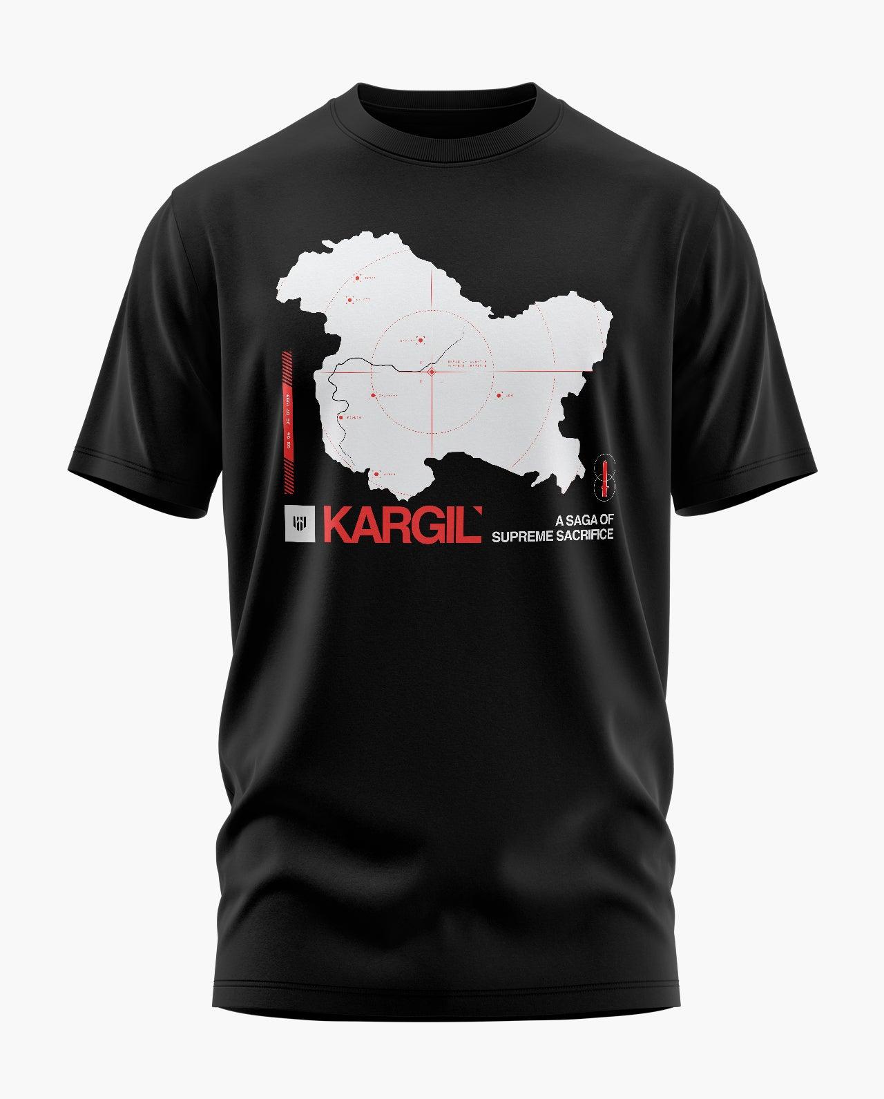 Kargil Vijay Divas Map T-Shirt - Aero Armour