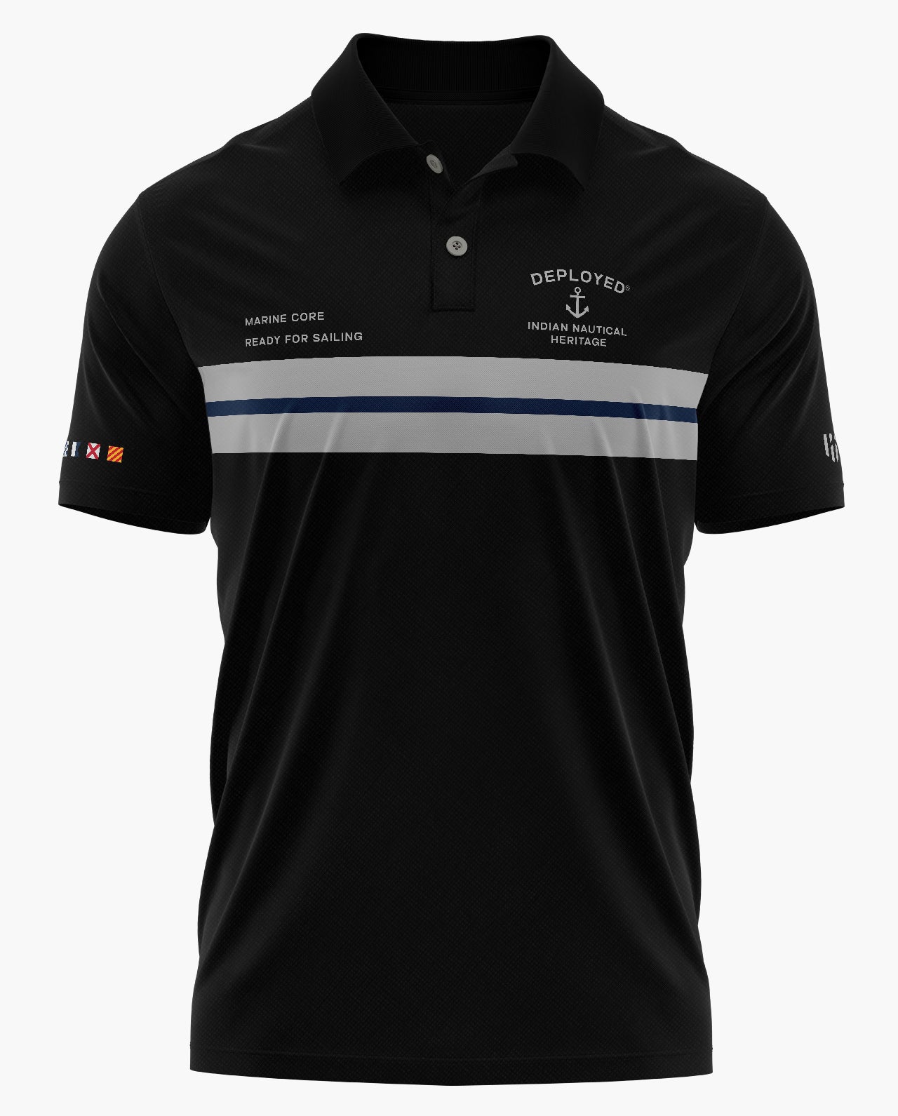 MARINE CORE Polo T-Shirt - Black