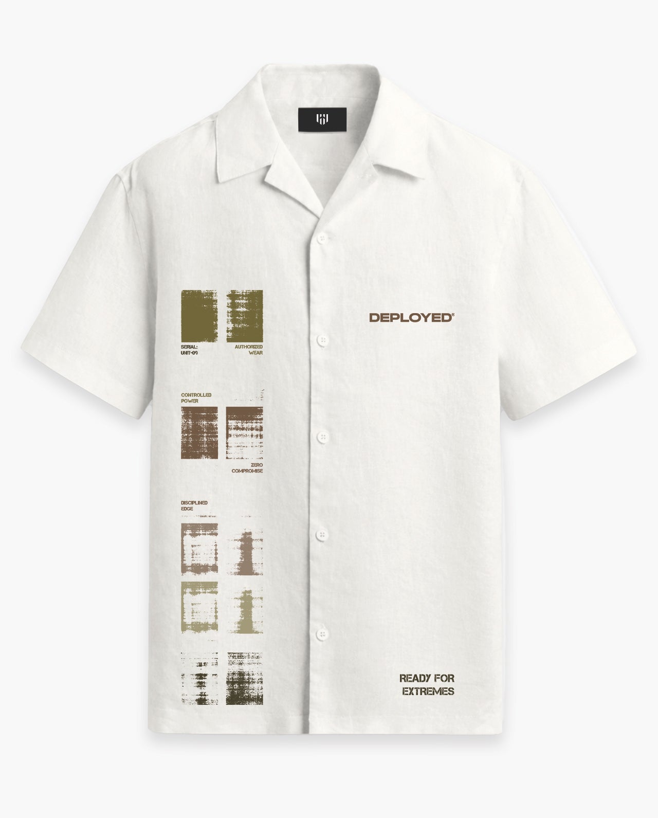 ABSTRACT MIL SPEC Half Sleeve Linenblend Shirt - White