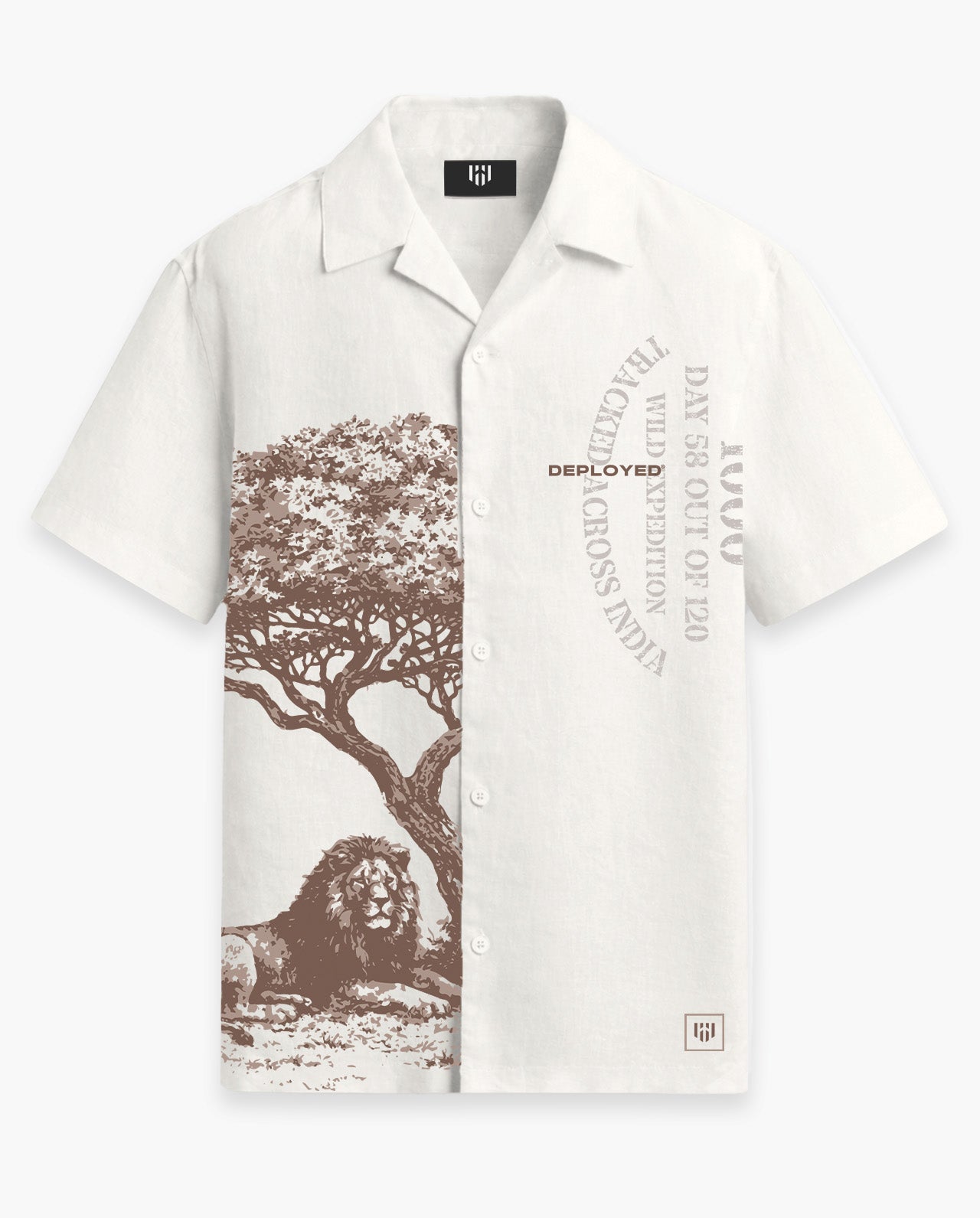 APEX PREDATOR Half Sleeve Linenblend Shirt - White