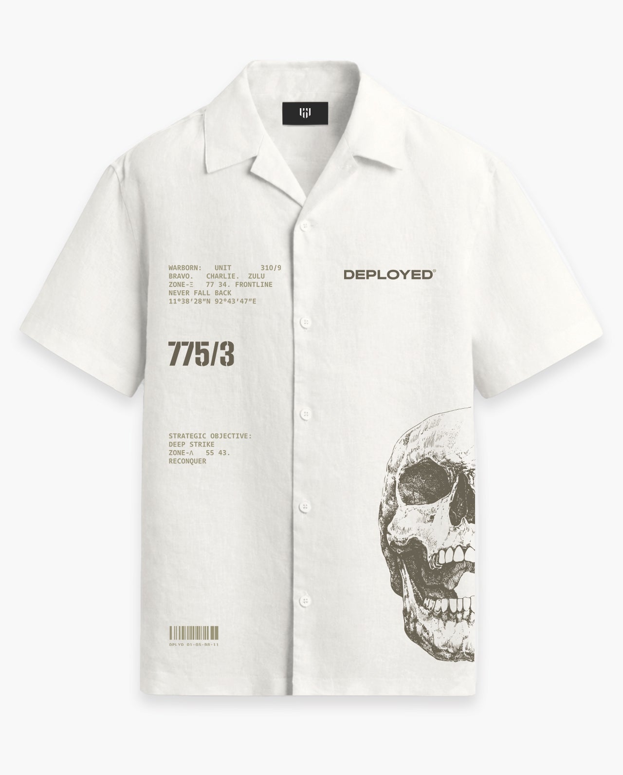 NEVER FALL BACK Half Sleeve Linenblend Shirt - White