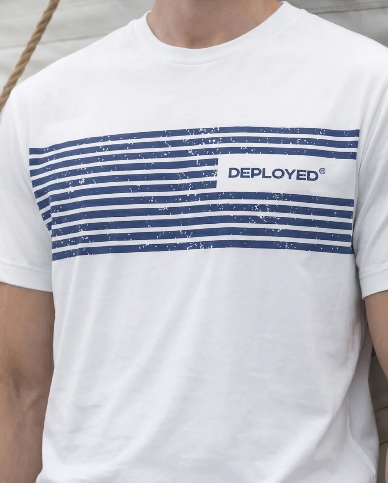 Deployed Nautical Stripes Signature LuxeSoft Cotton T-Shirt