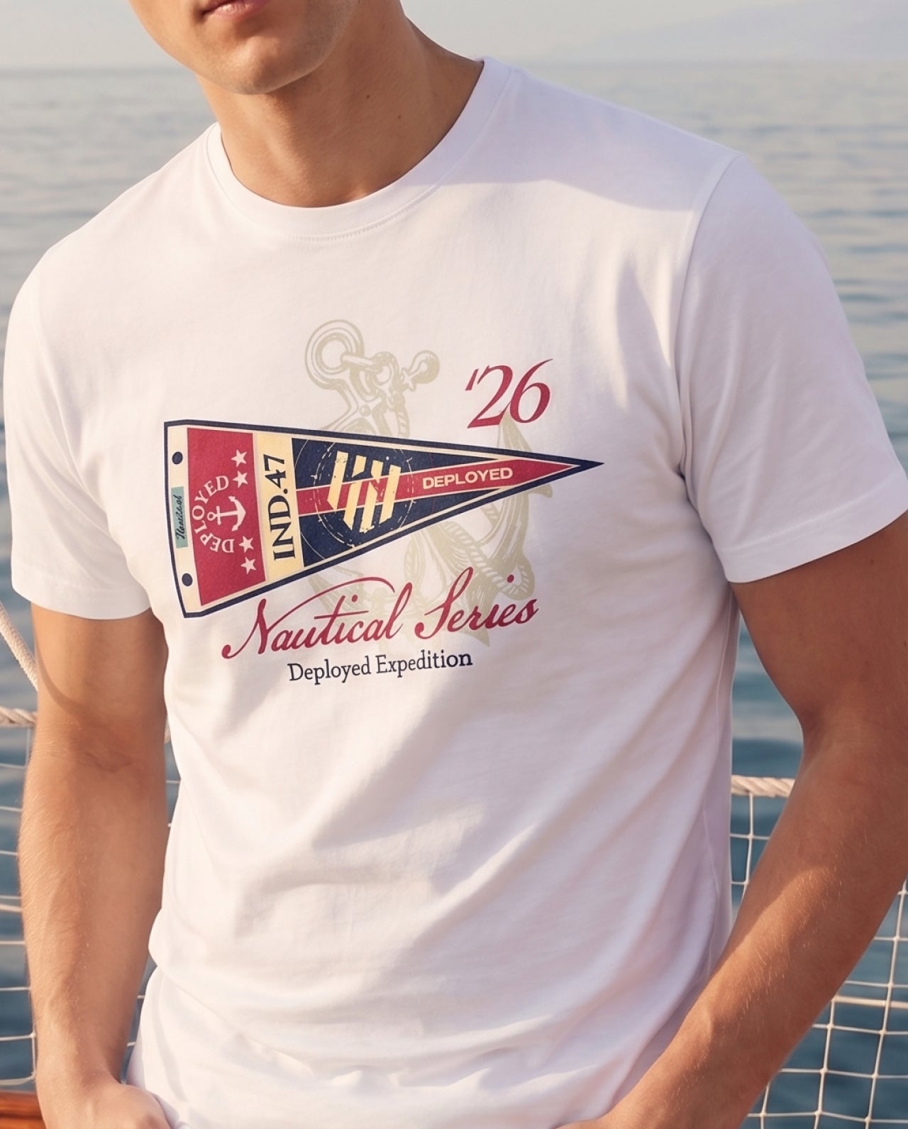 Nautical Expedition Signature LuxeSoft Cotton T-Shirt - White