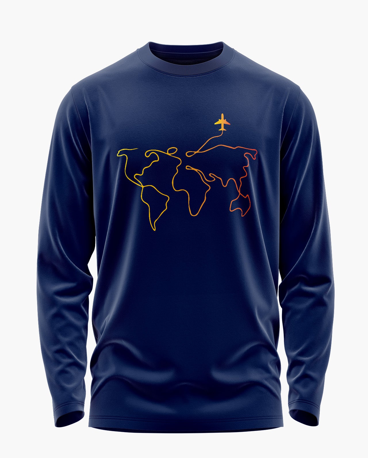 Travelling Around The Earth Signature Luxesoft Cotton Full Sleeve T-Shirt