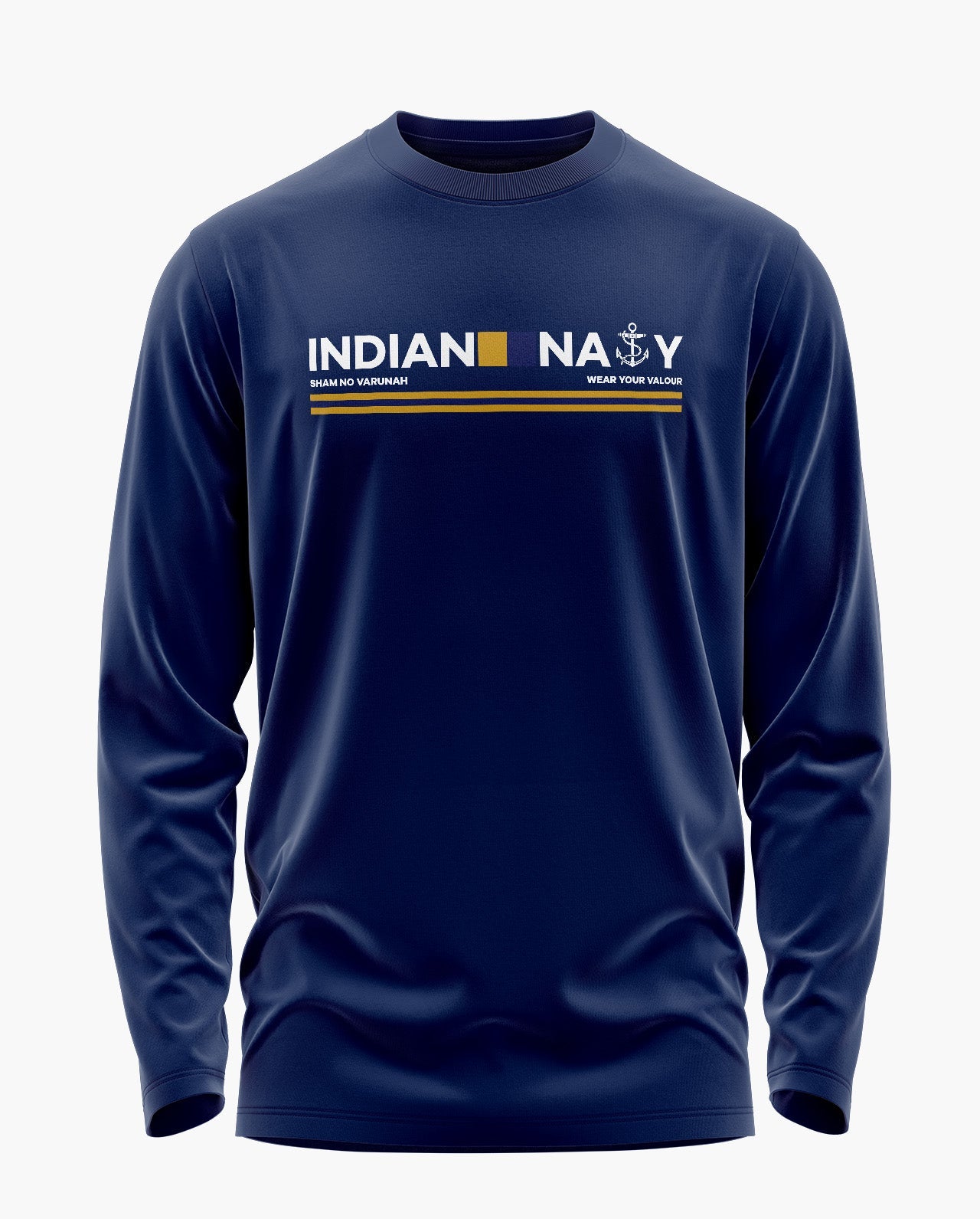 Indian Navy Admiral Signature Luxesoft Cotton Full Sleeve T-Shirt - CS