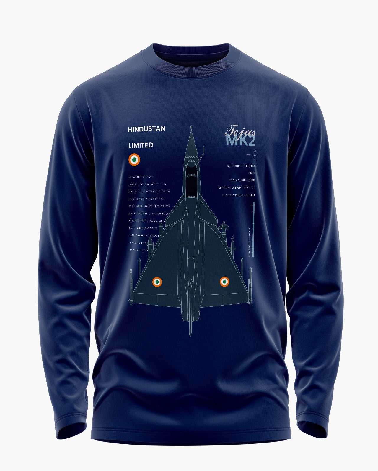 Hal Tejas Mk2 Signature Luxesoft Cotton Full Sleeve T-Shirt - CS