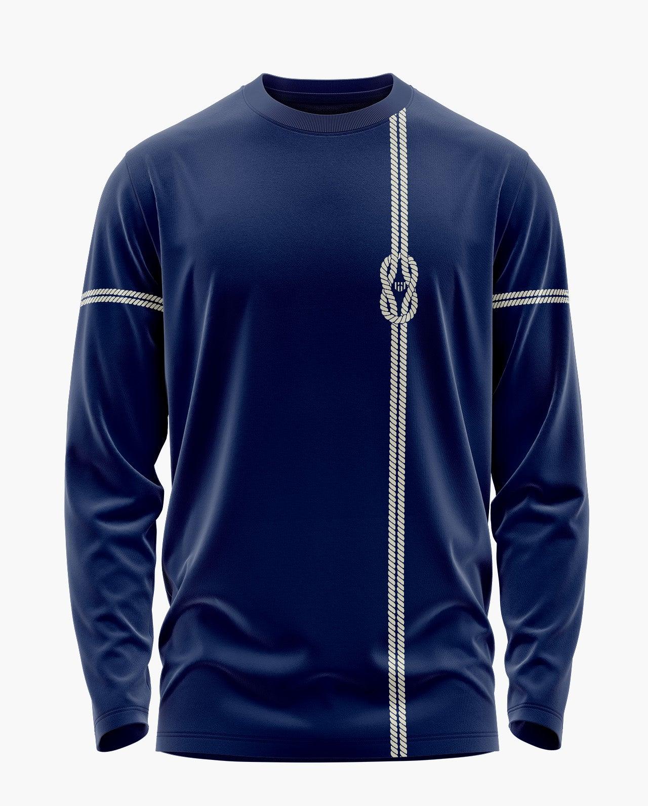 Square Knot Rope Vertical Signature Luxesoft Cotton Full Sleeve T-Shirt - CS