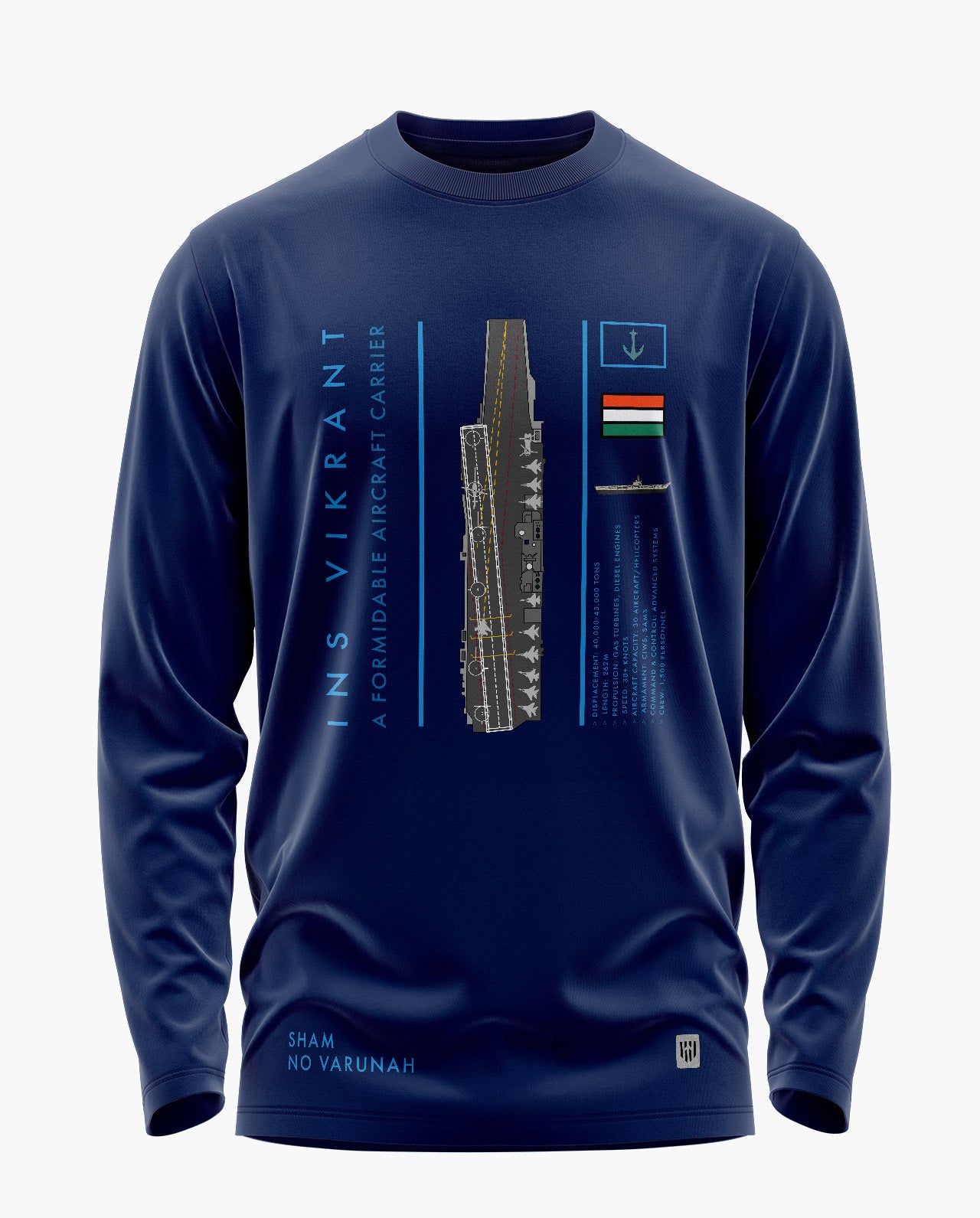 Ins Vikrant Pride Signature Luxesoft Cotton Full Sleeve T-Shirt