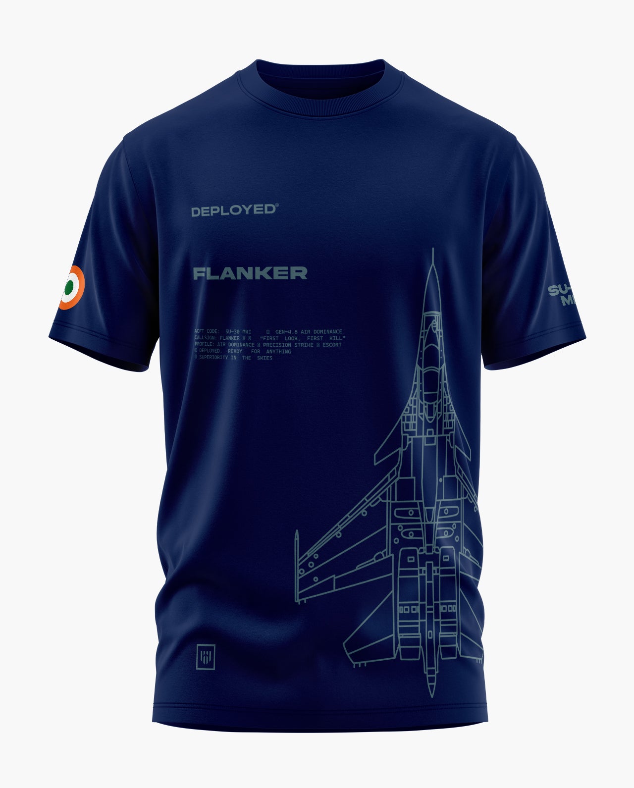 Su-30 MKI Blueprint Signature LuxeSoft Cotton T-Shirt