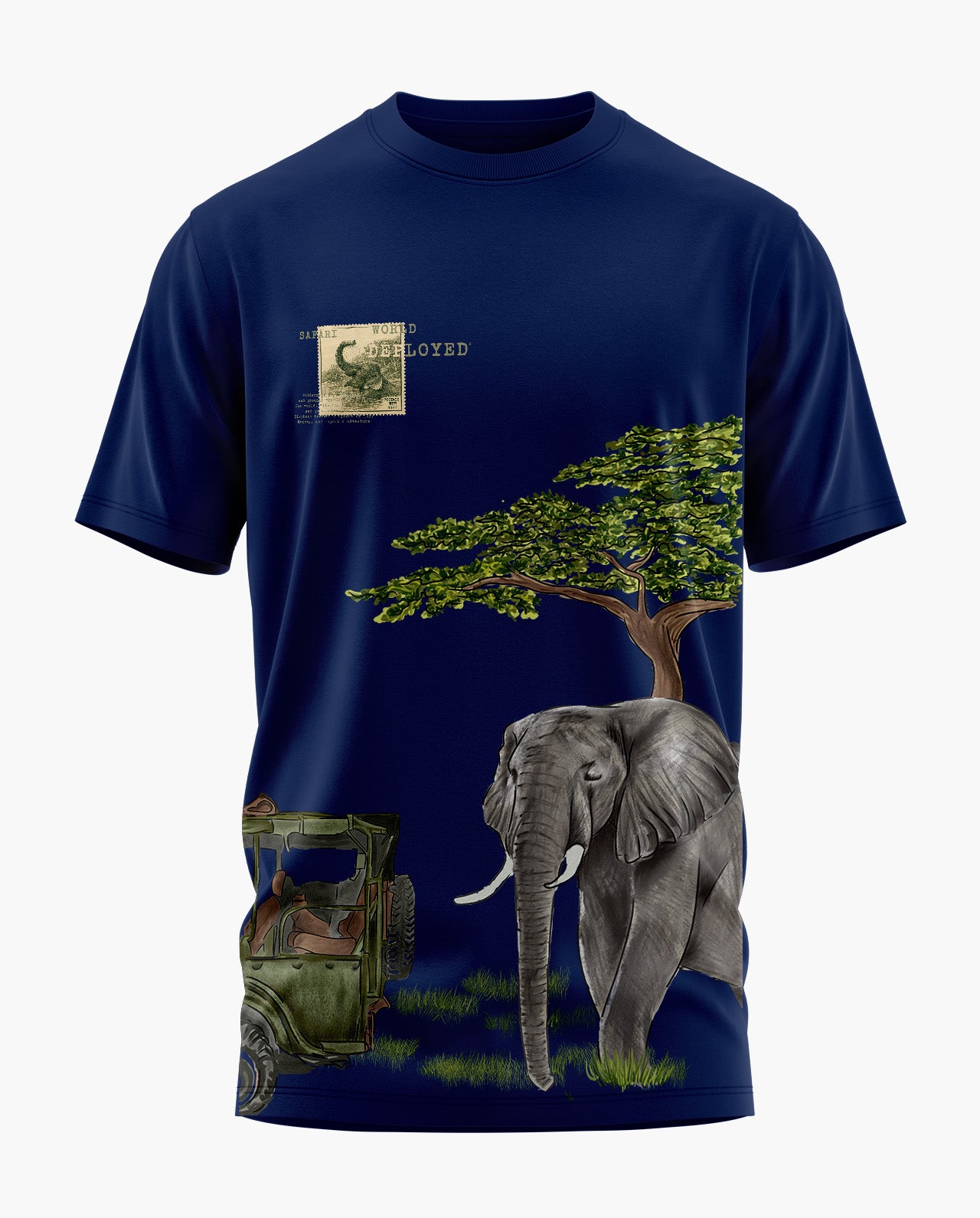 GREAT ELEPHANT SAFARI Signature LuxeSoft Cotton T-Shirt - Navy Blue