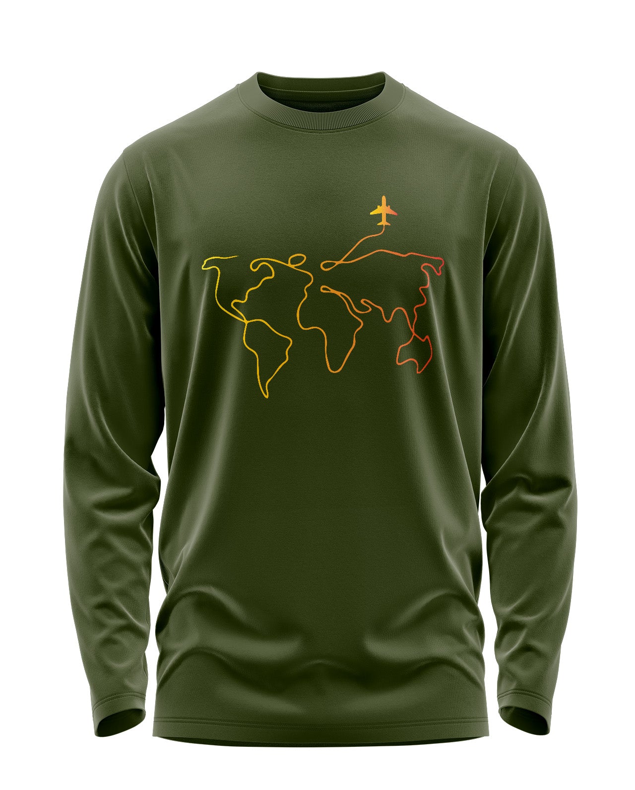 Travelling Around The Earth Signature Luxesoft Cotton Full Sleeve T-Shirt