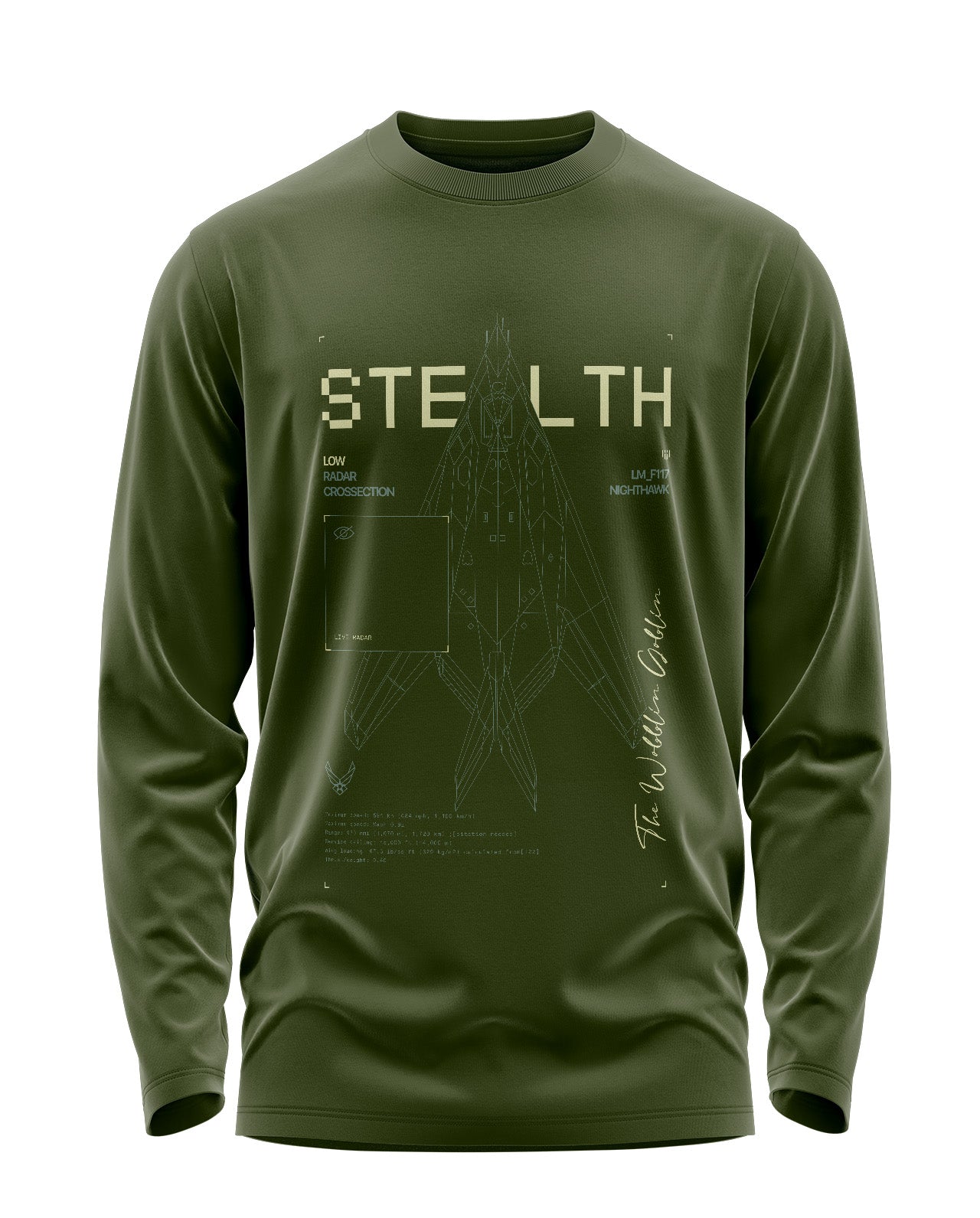 Stealth Night Hawk Signature Luxesoft Cotton Full Sleeve T-Shirt