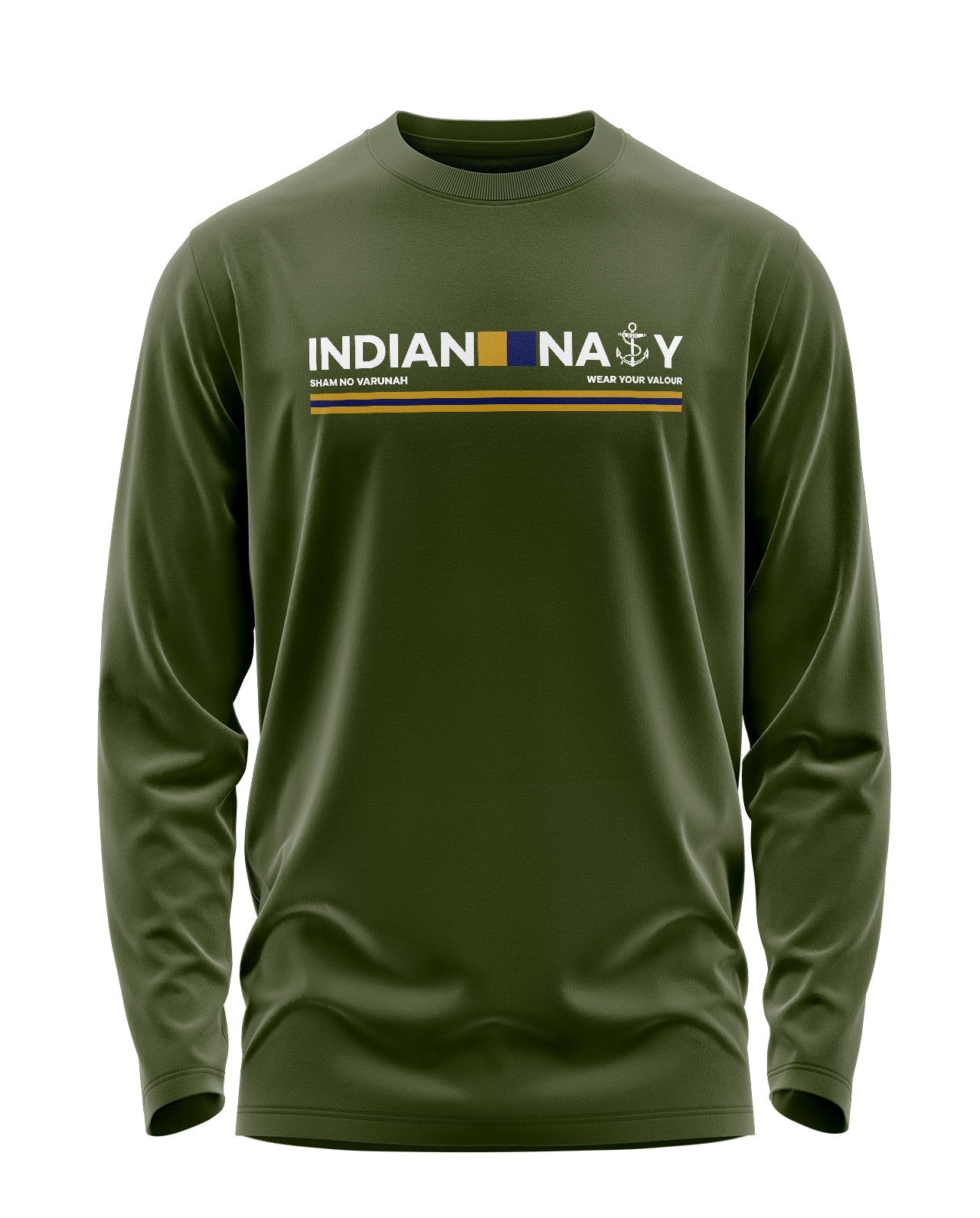 Indian Navy Admiral Signature Luxesoft Cotton Full Sleeve T-Shirt - CS