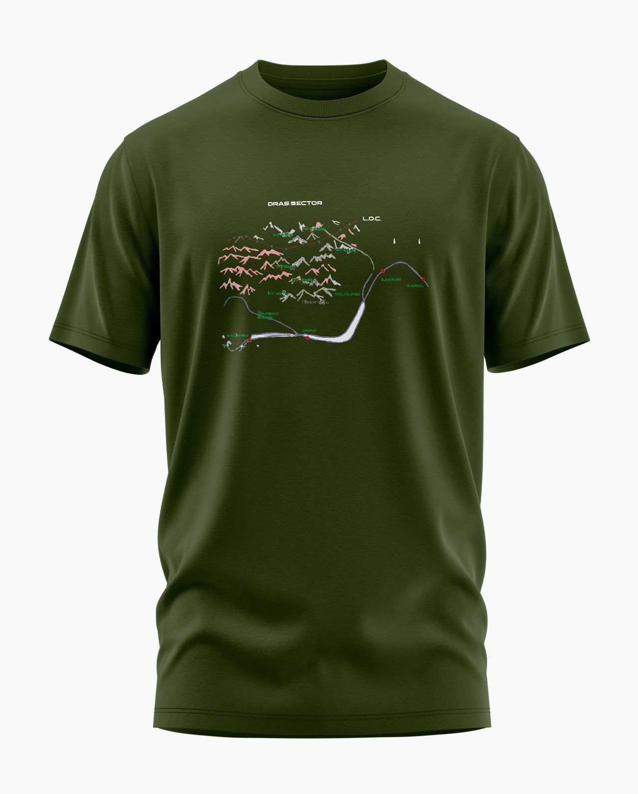 Drass Sector Map Signature LuxeSoft Cotton T-Shirt