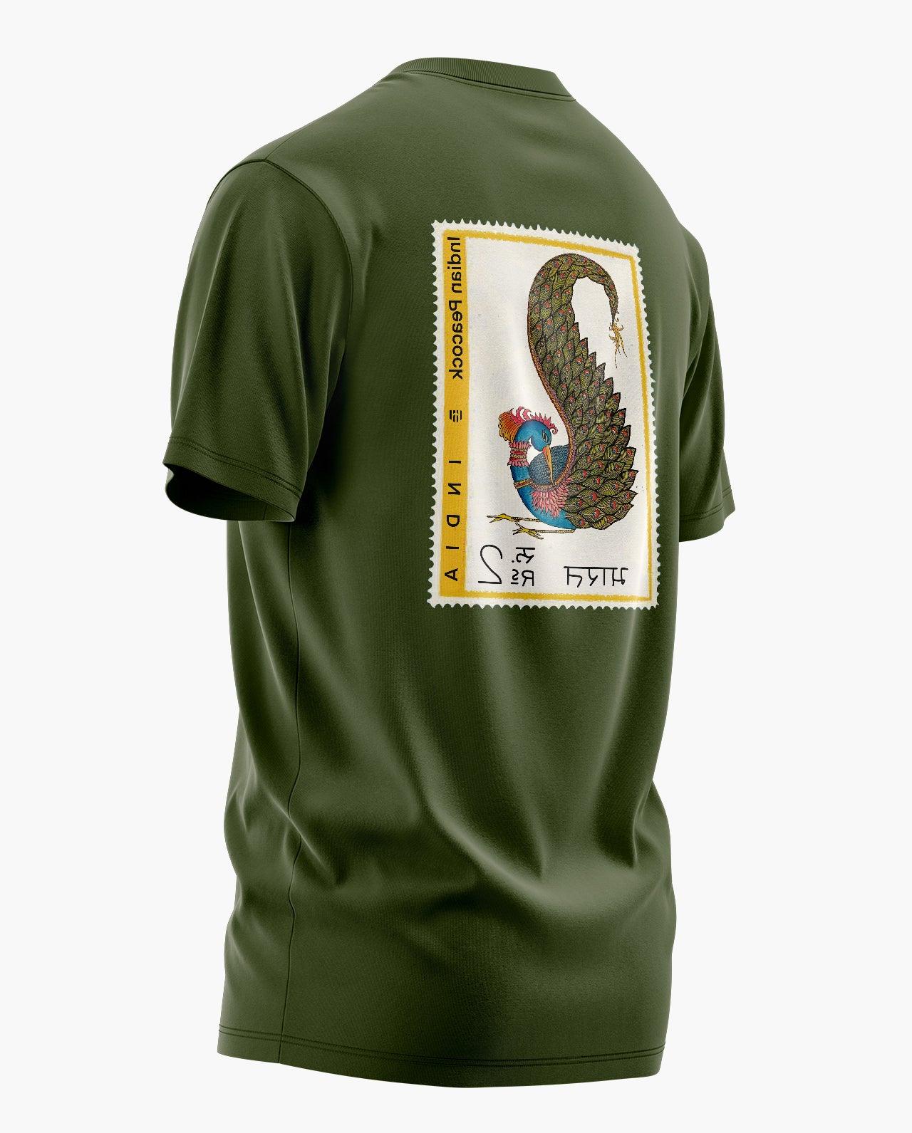 Peacock Postal Stamp T-Shirt - Aero Armour