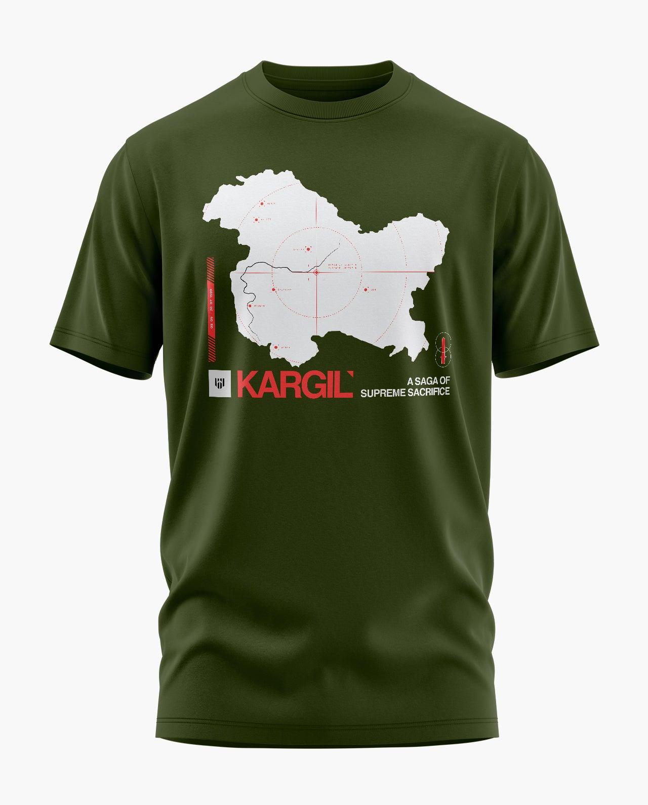 Kargil Vijay Divas Map T-Shirt - Aero Armour