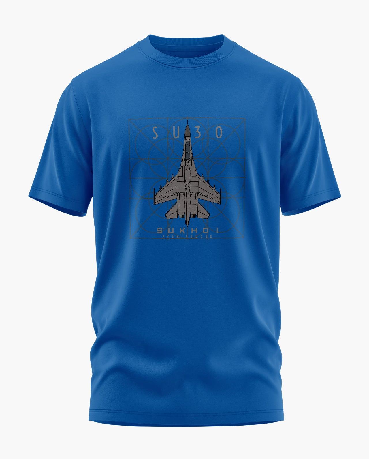 Sukhoi Su-30 Blueprint Signature LuxeSoft Cotton T-Shirt - CS