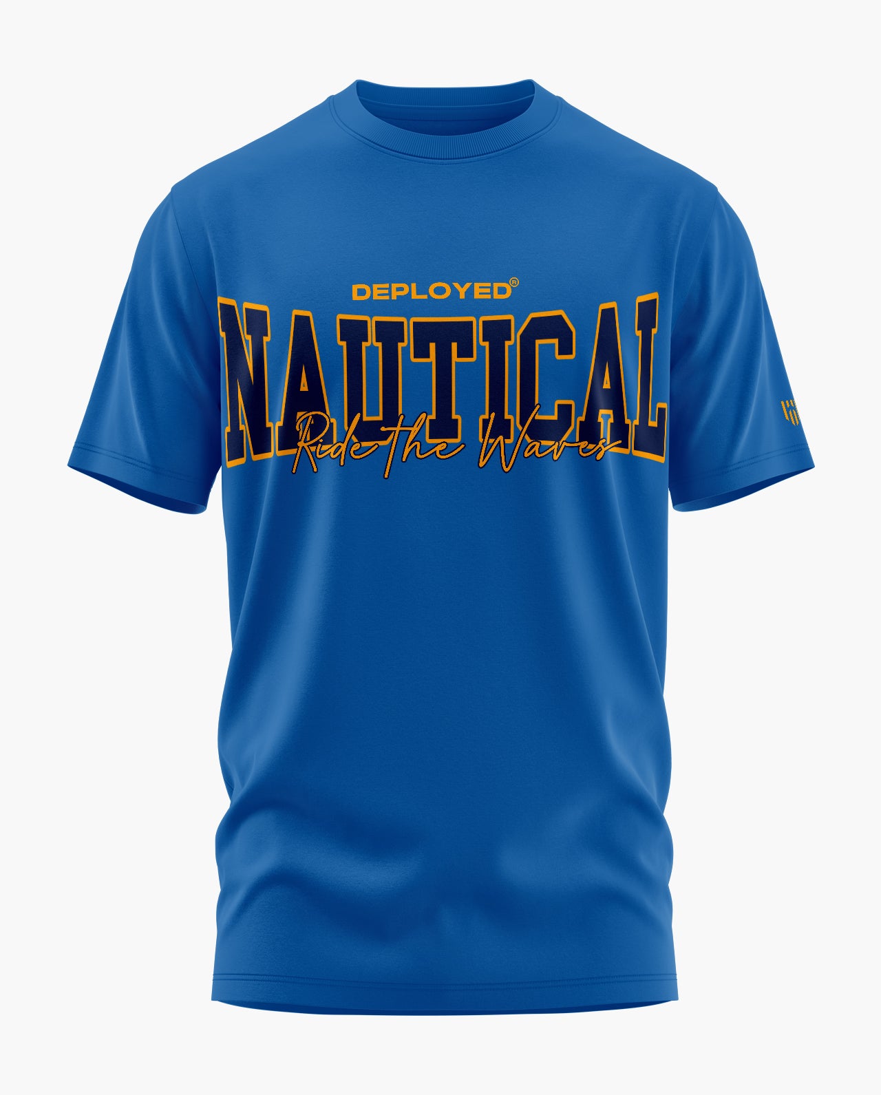 Varsity Unfitted T-Shirt - White & True Navy