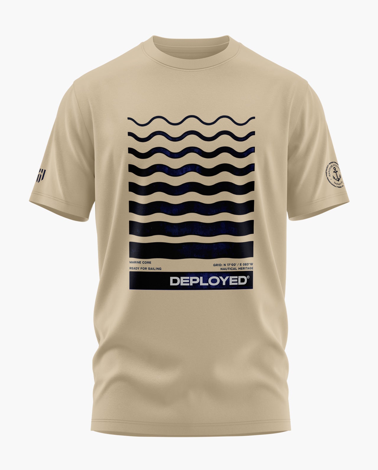 MARINER WAVE Signature LuxeSoft Cotton T-Shirt - Sand