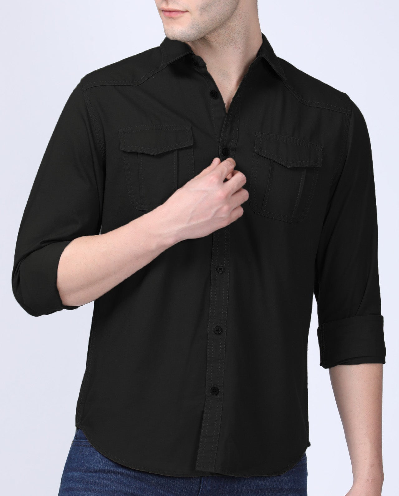 Deployed Black Cargo Shirt