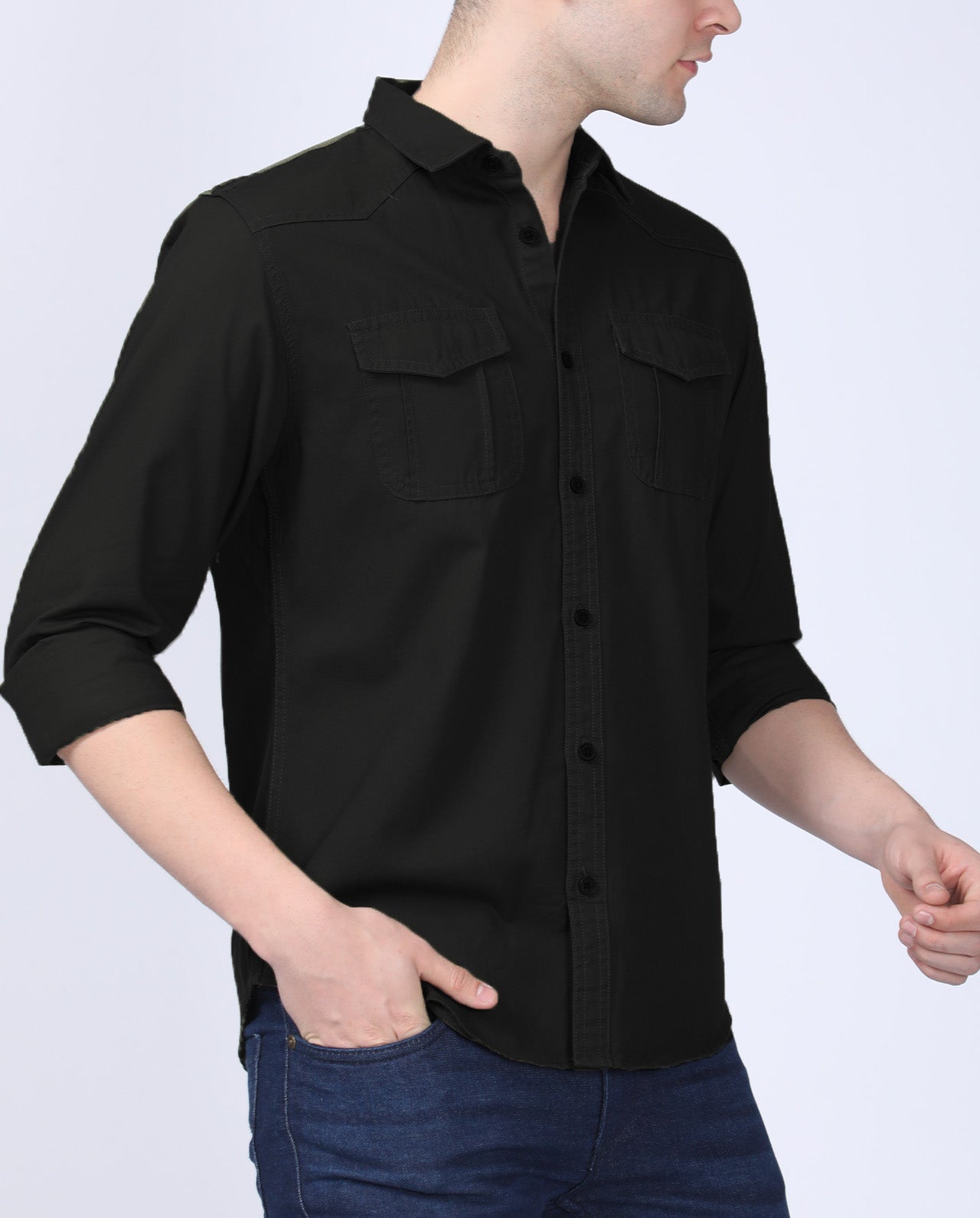 Deployed Black Cargo Shirt
