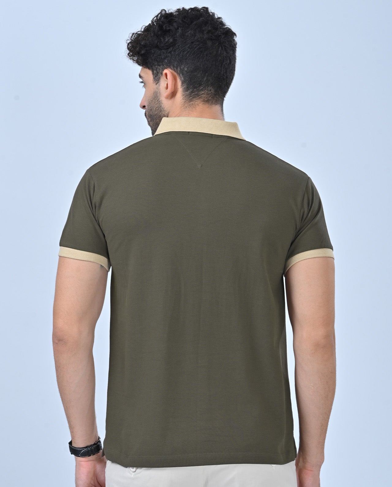 Deployed Organic Olive Green Retro Polo T-Shirt