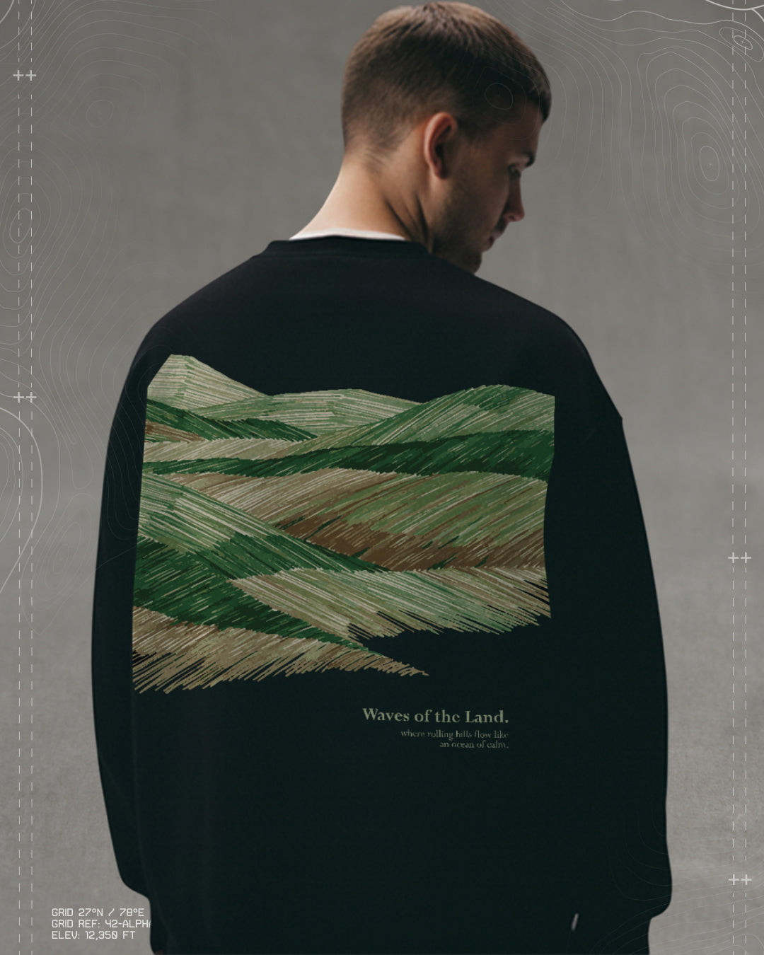 Waves Of Land Lightweight Premium Sweatshirt