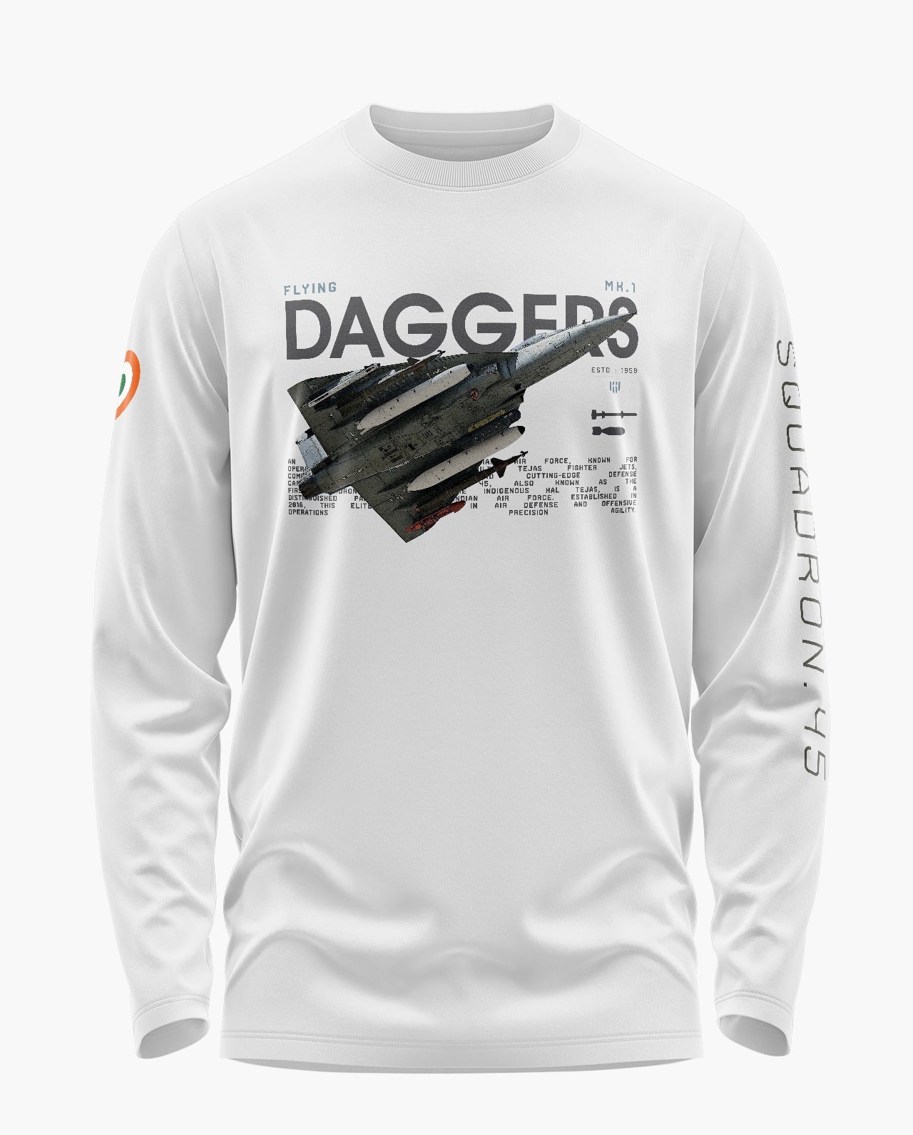 Iaf Flying Daggers Signature Luxesoft Cotton Full Sleeve T-Shirt - CS