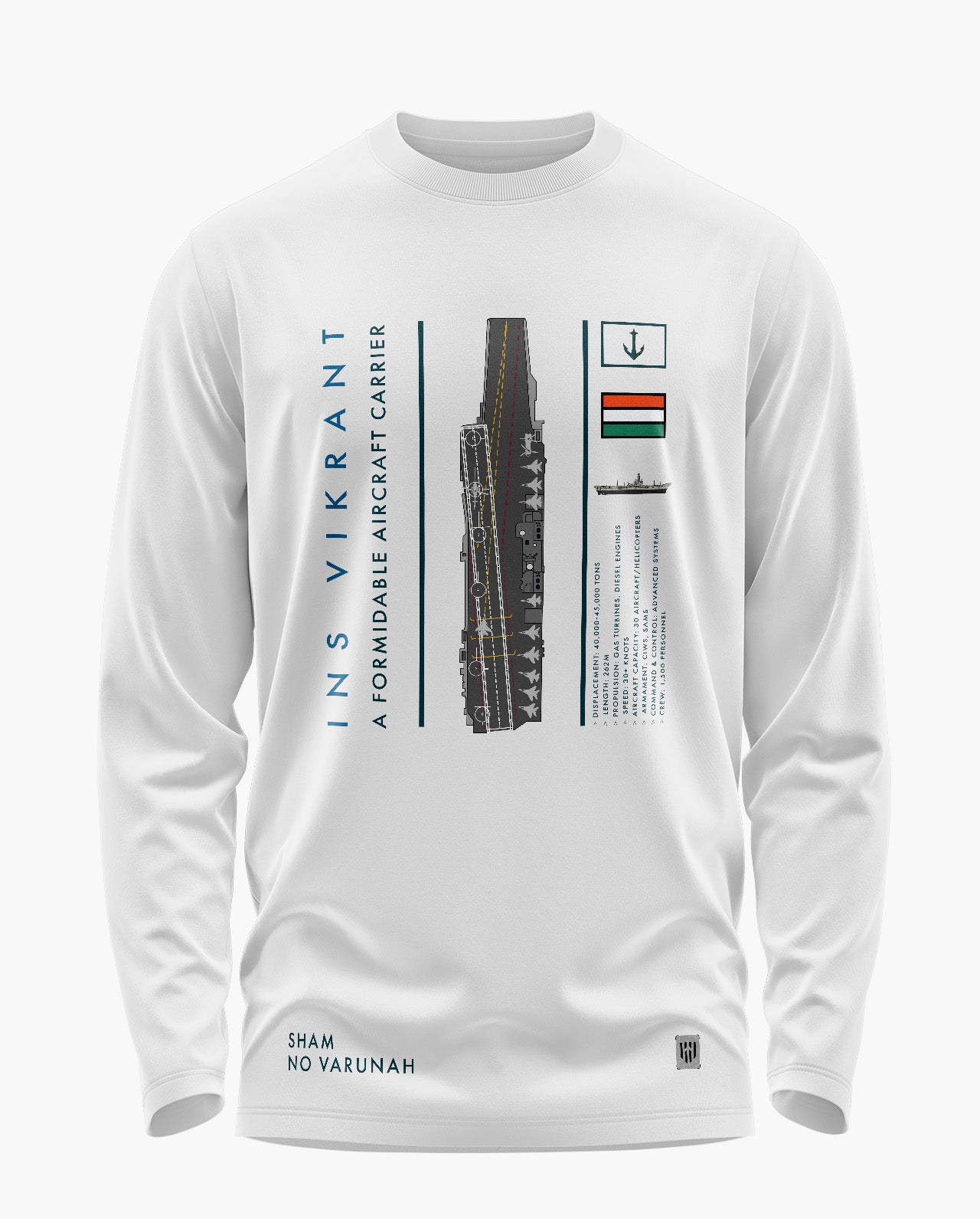 Ins Vikrant Pride Signature Luxesoft Cotton Full Sleeve T-Shirt
