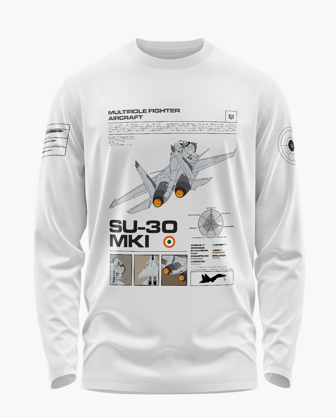 Su-30 Mki Airborne Elegance Signature Luxesoft Cotton Full Sleeve T-Shirt - CS