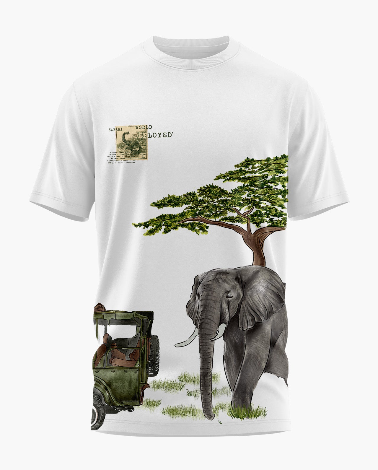GREAT ELEPHANT SAFARI Signature LuxeSoft Cotton T-Shirt - White