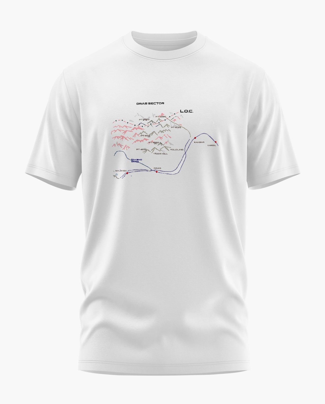Drass Sector Map Signature LuxeSoft Cotton T-Shirt