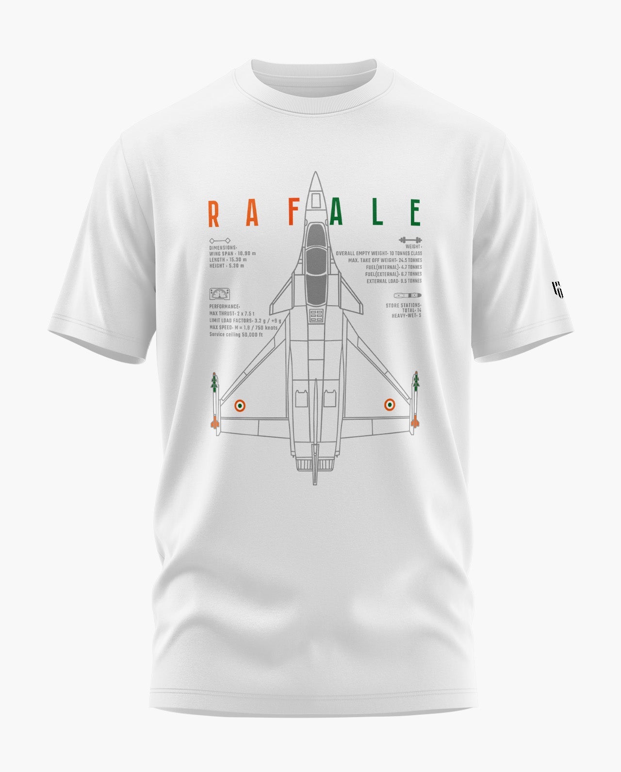 Rafale India Edition Blueprint Signature LuxeSoft Cotton T-Shirt - CS