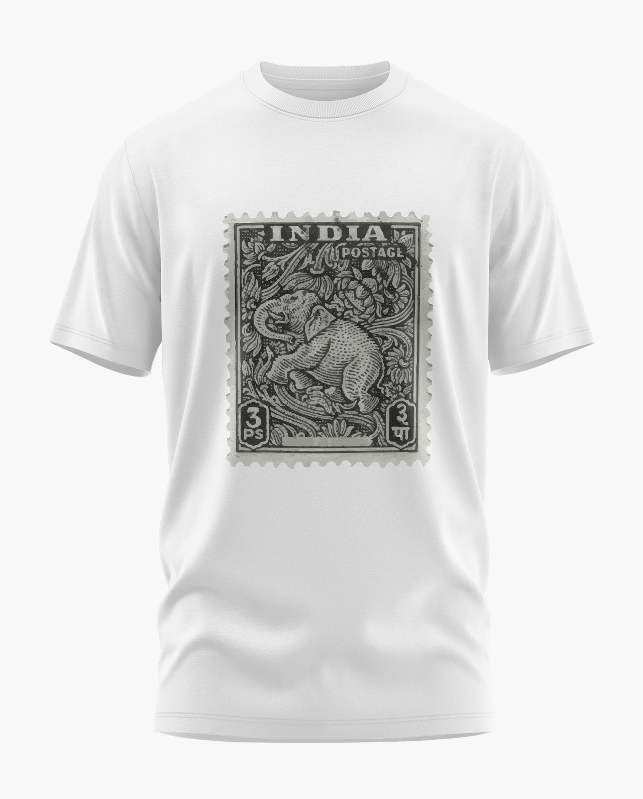 Elephant Postal Stamp Signature LuxeSoft Cotton T-Shirt