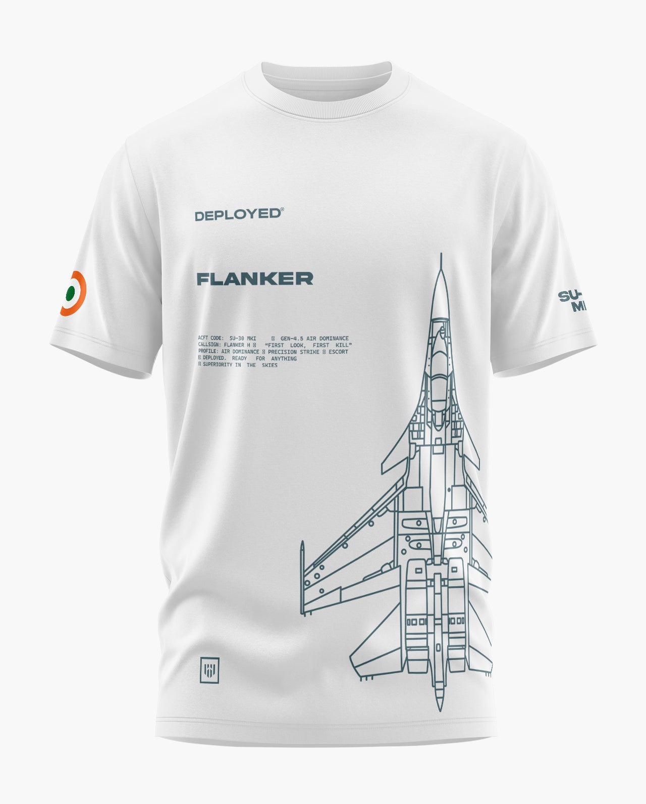 Su-30 MKI Blueprint Signature LuxeSoft Cotton T-Shirt