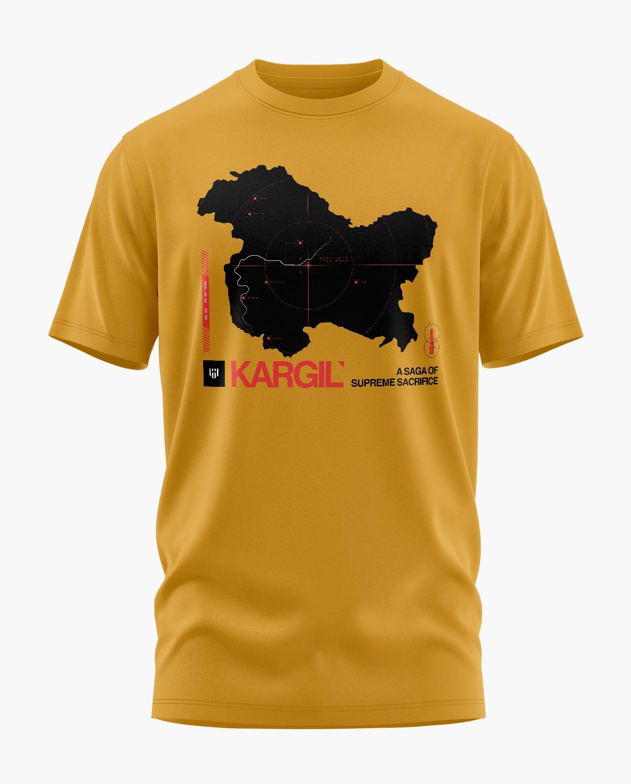 Kargil Vijay Divas Map T-Shirt - Aero Armour