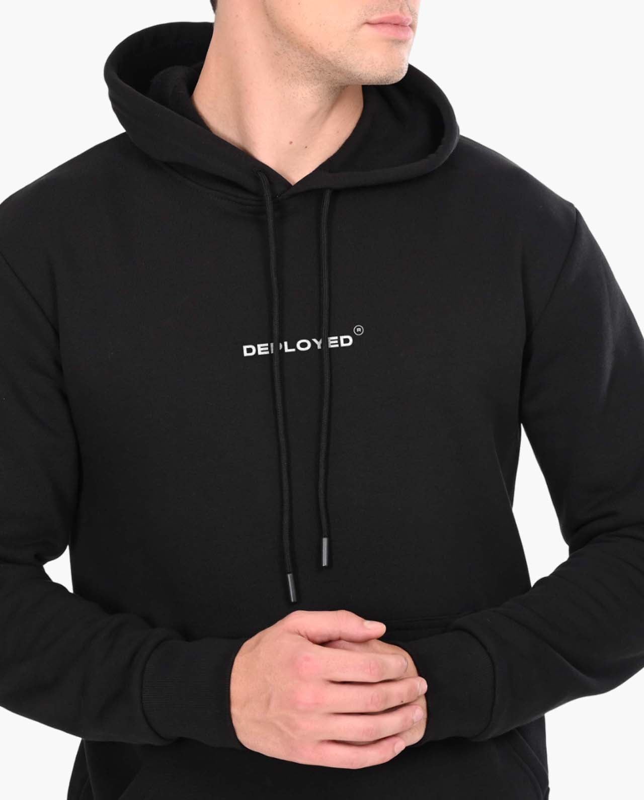 Deployed Organic Black Hoodie