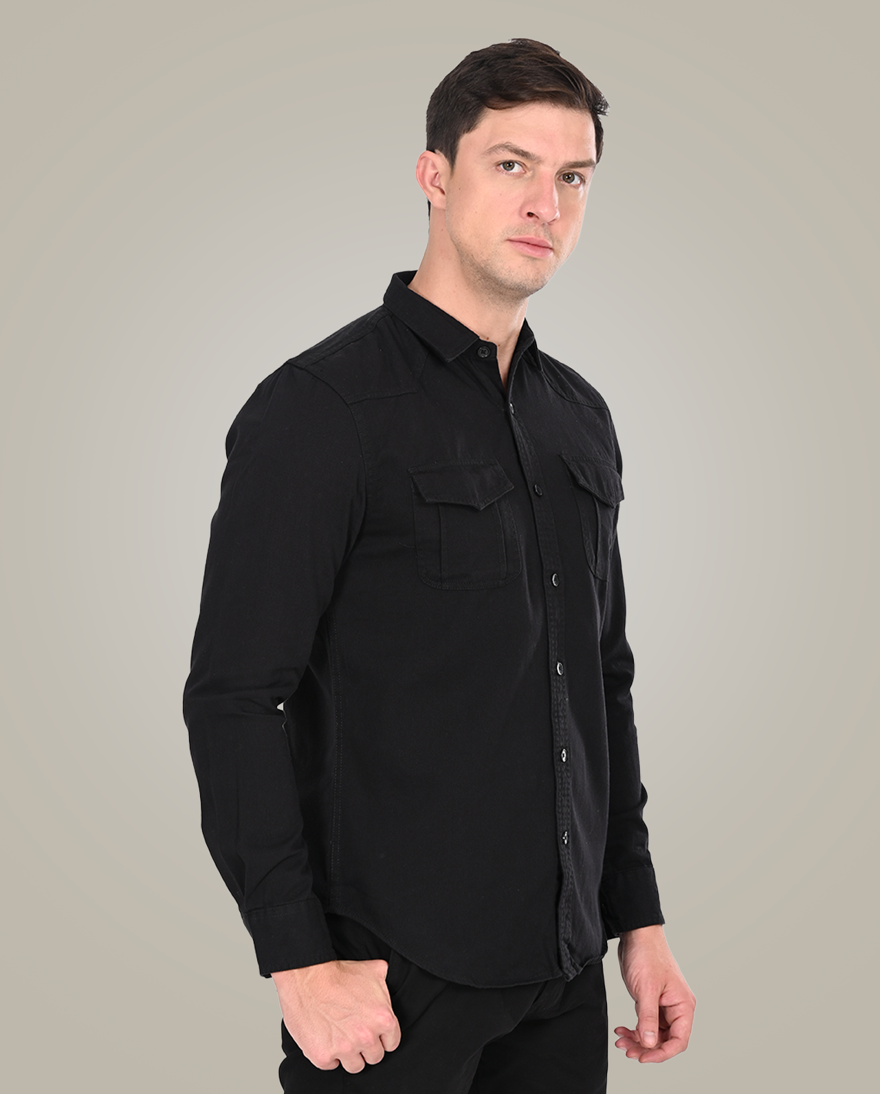 Deployed Black Cargo Shirt