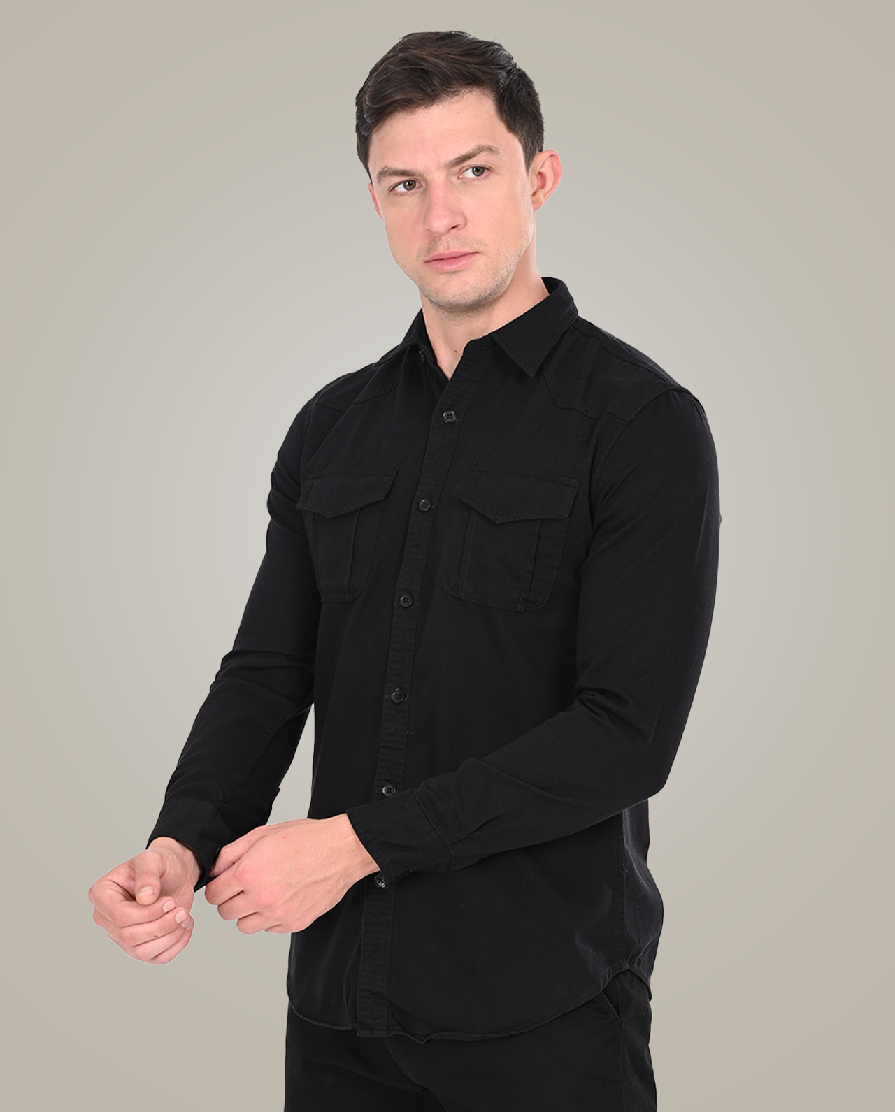 Deployed Black Cargo Shirt