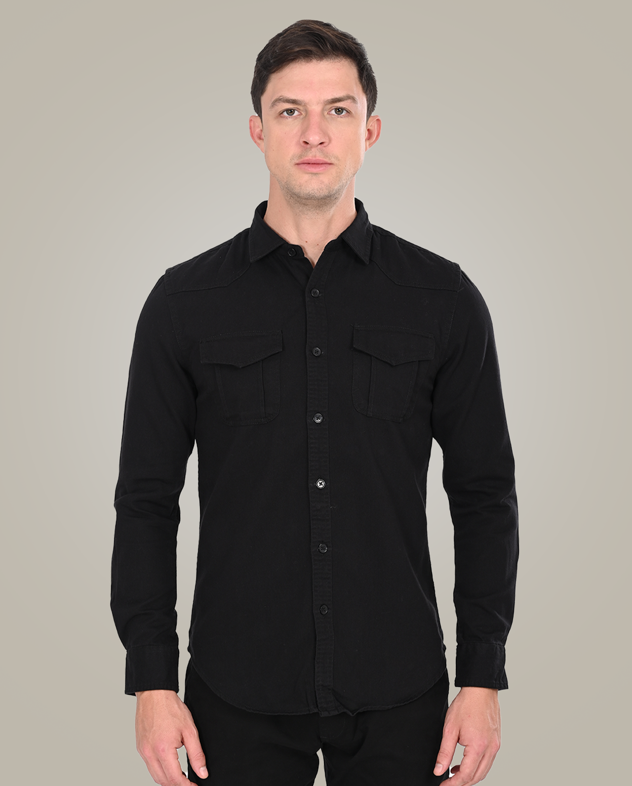 Deployed Black Cargo Shirt