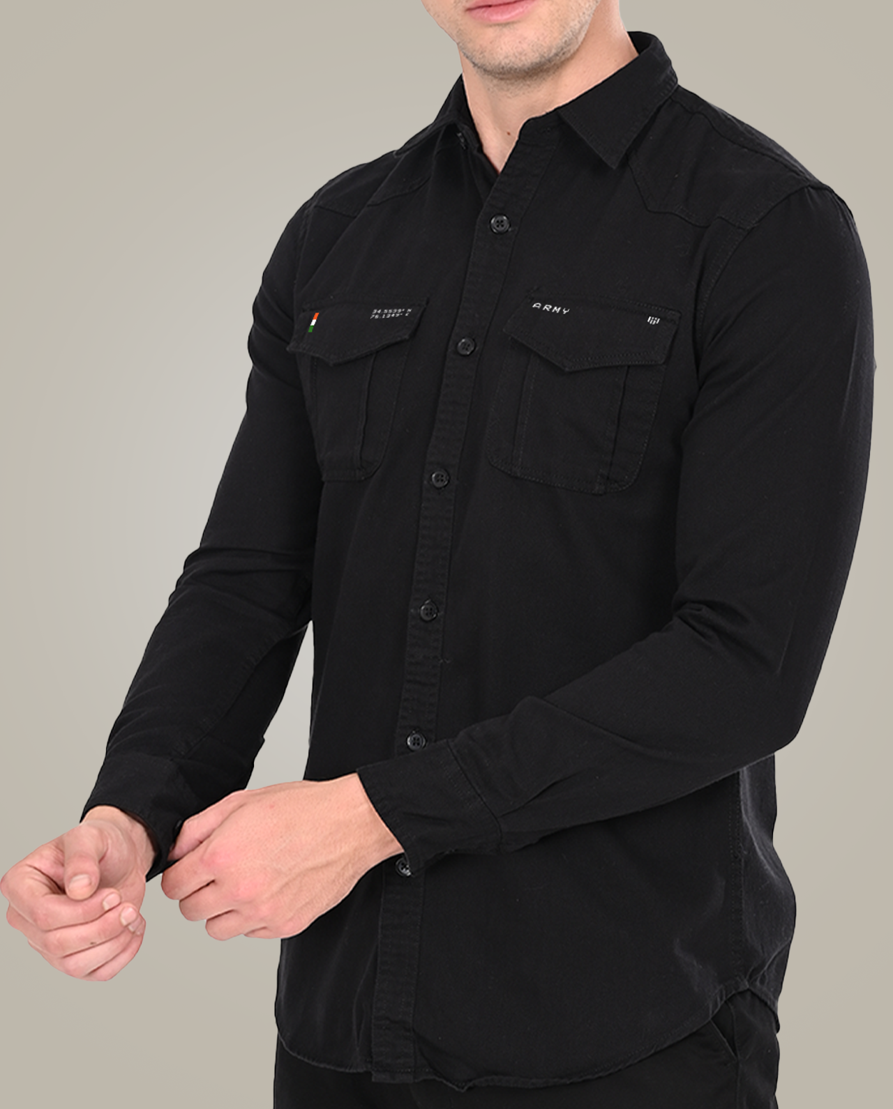 Army Black Cargo Shirt